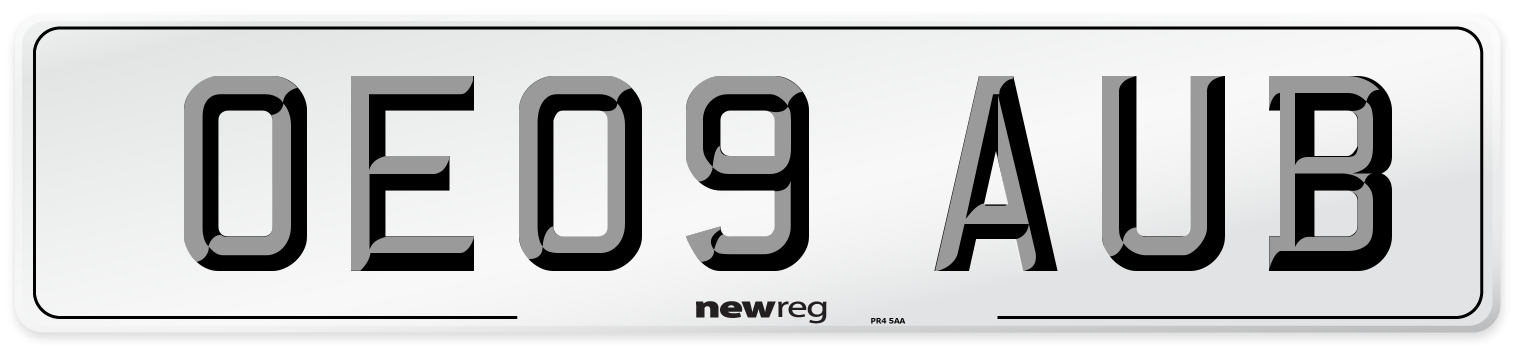 OE09 AUB Number Plate from New Reg